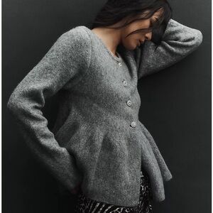 Maeve Gray Button-Up Sweater